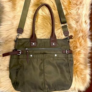Signature army green bag/tote